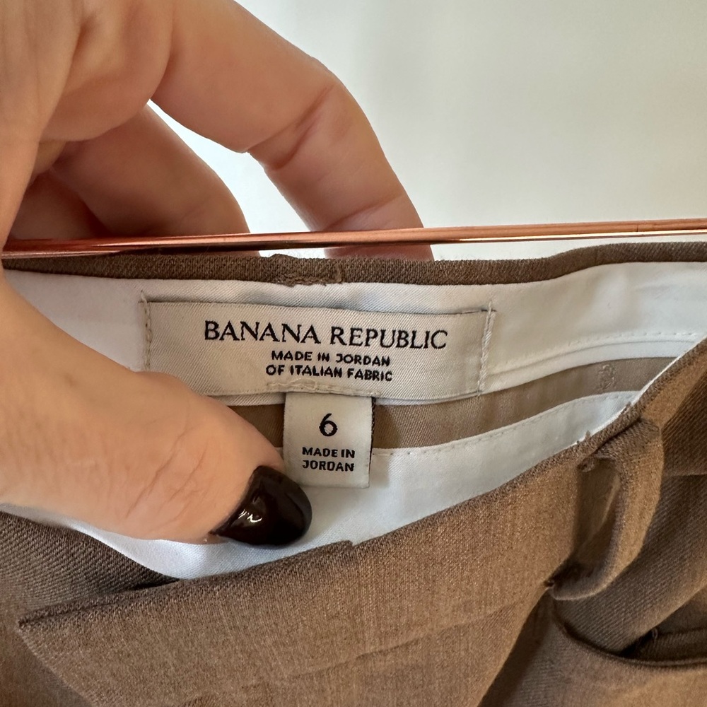 Banana Republic SIENA STRAIGHT ITALIAN WOOL PANT Tan